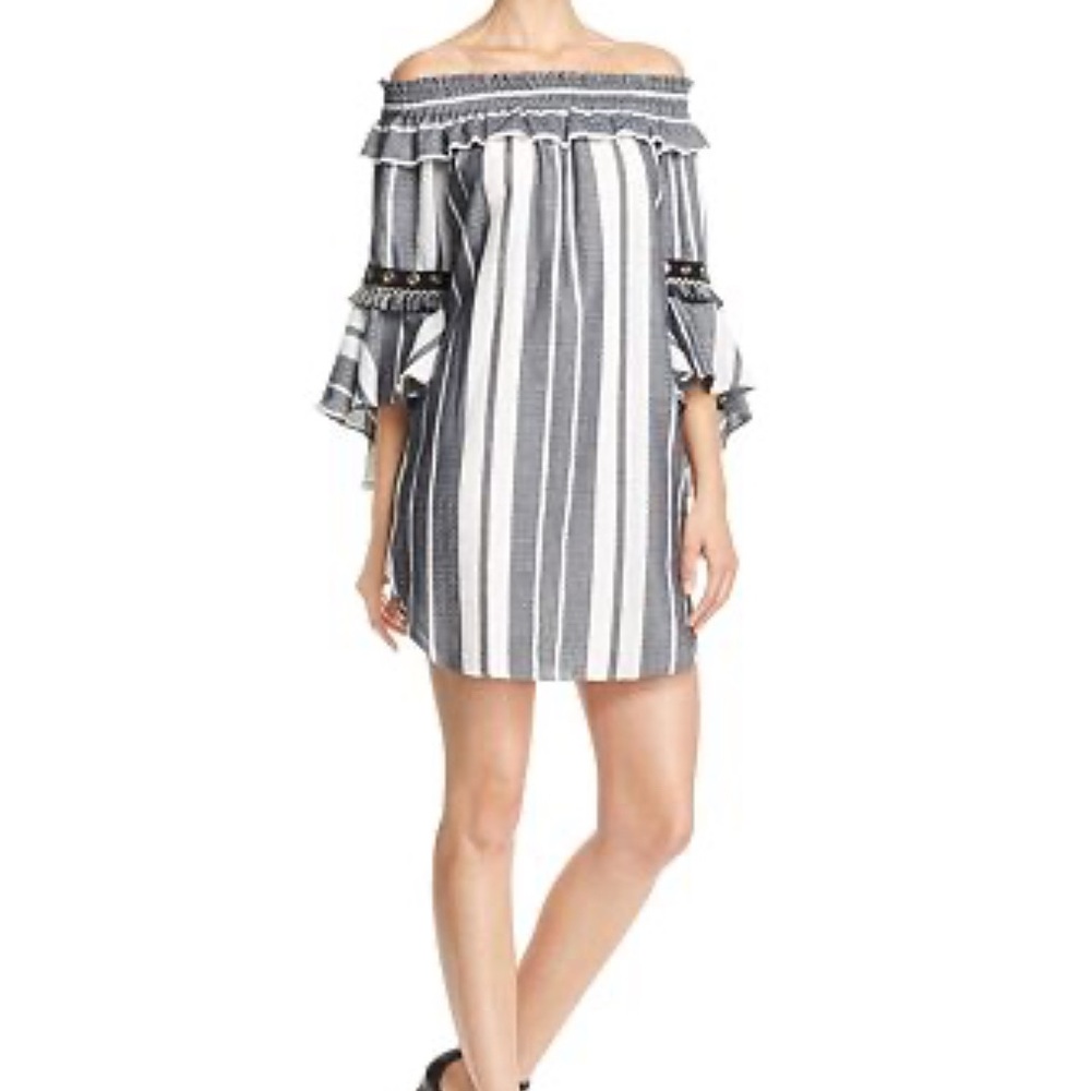 Misa Los Angeles Mini Off the Shoulder Dress